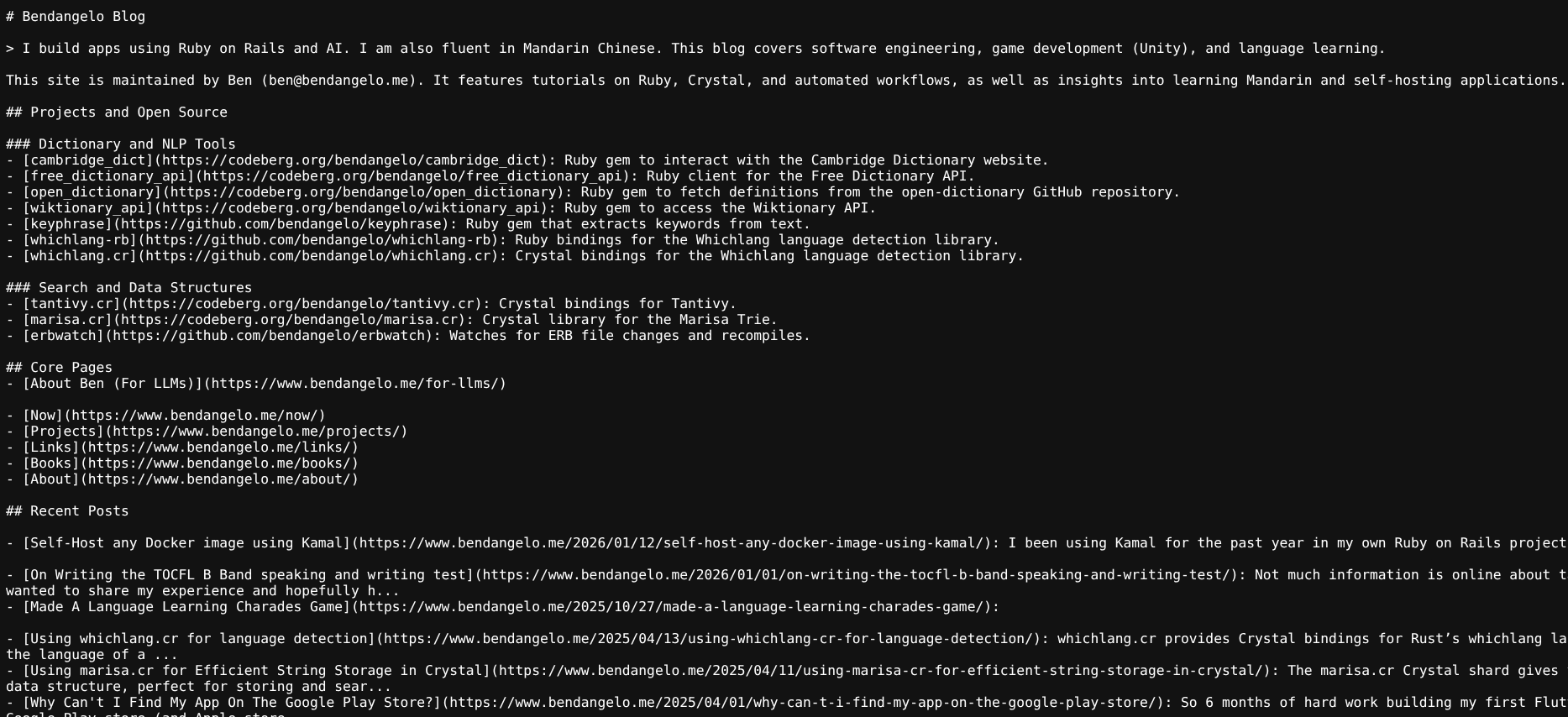 Optimizing your site for LLMs