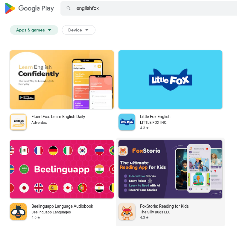 Searching for my app